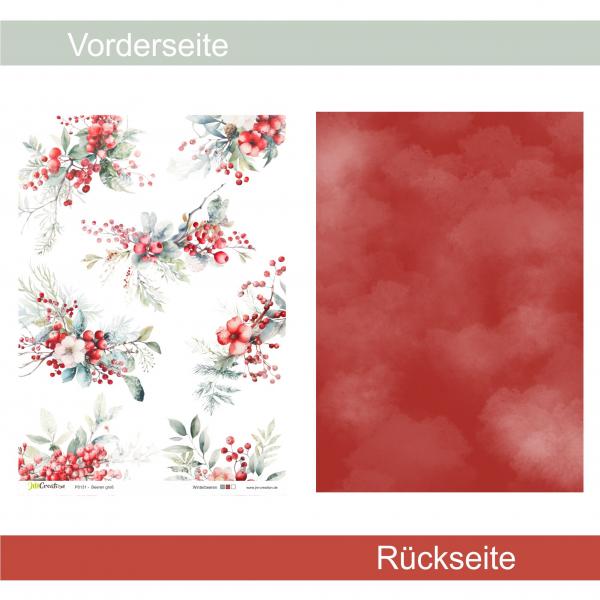 Beeren groß - Serie Winterbeeren - Designpapier